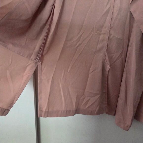 Forever 21 M Dusty Pink Lightweight Trench Coat Open Front Layering Over Shirt - Picture 6 of 7